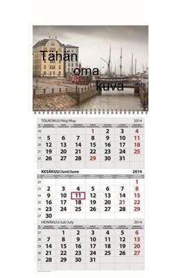 56-1 Trio 3 kk:n "oma kuva" kalenteri, päivämerkillä.